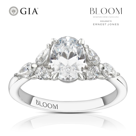 Bloom Vienna Platinum 1.50ct Lab Grown Diamond Floral Oval R