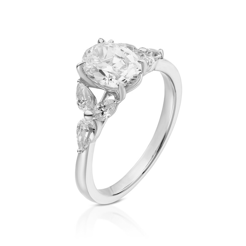 Main Image 2 of Bloom Vienna Platinum 1.50ct Lab Grown Diamond Floral Oval Ring