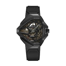 Hamilton Ventura Edge Skeleton Automatic Black Rubber Strap Watch