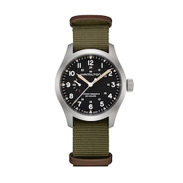 Hamilton Khaki Field Mechanical 40 mm Green Fabric Strap Watch