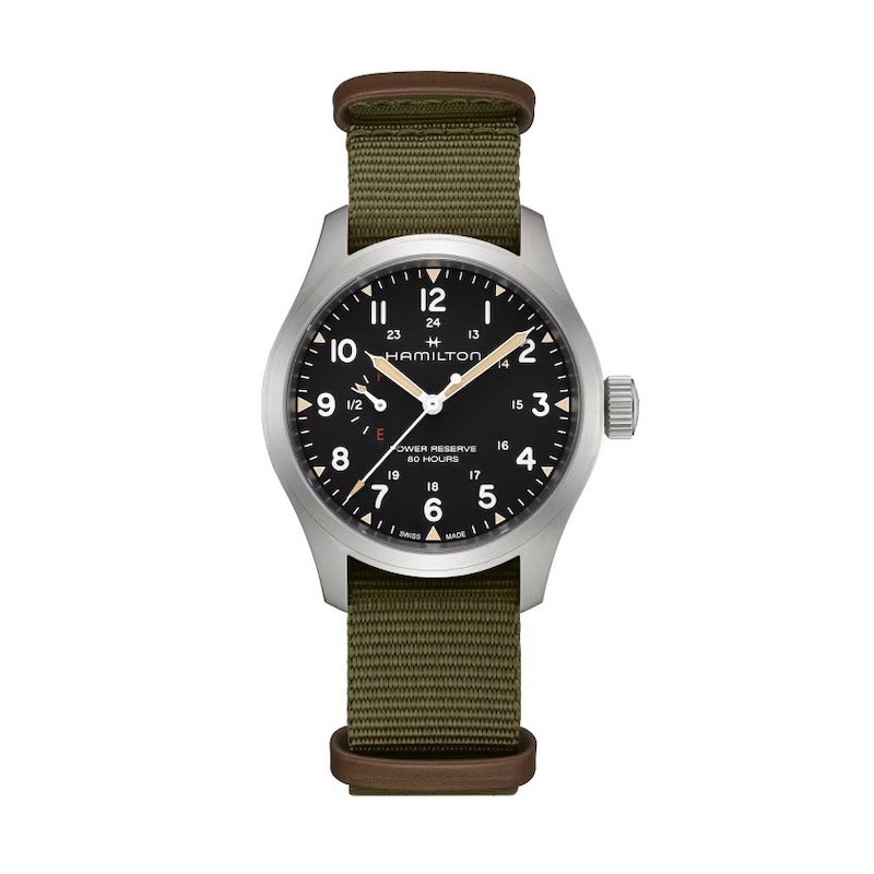 Main Image 1 of Hamilton Khaki Field Mechanical 40 mm Green Fabric Strap Watch