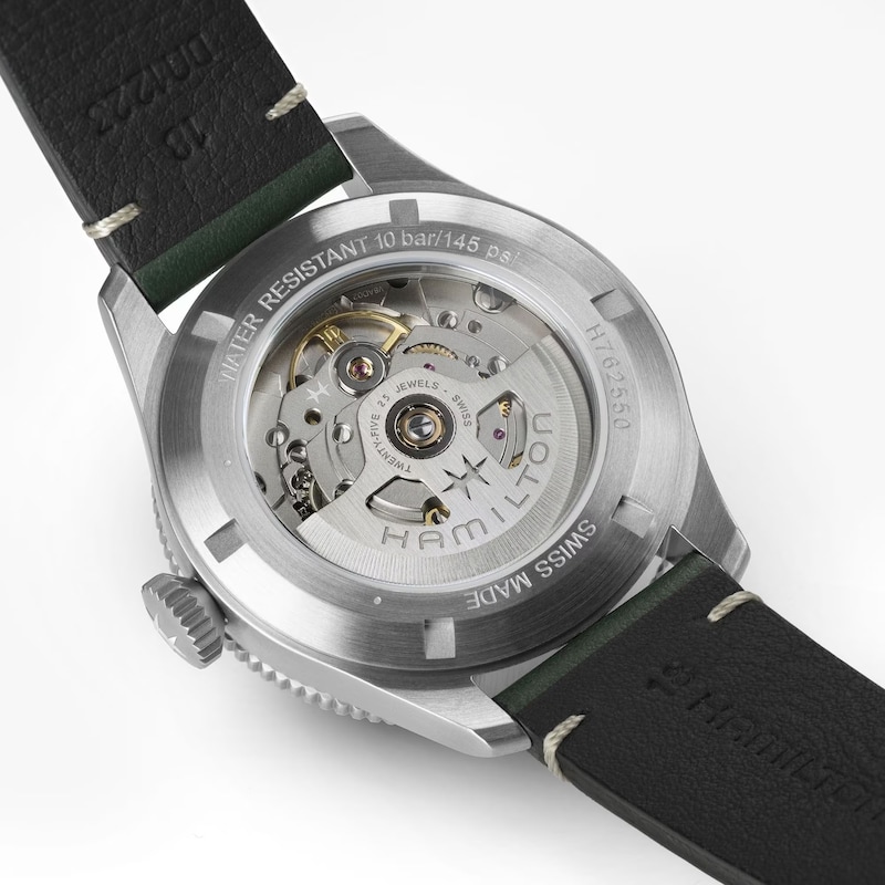 Main Image 4 of Hamilton Khaki Aviation Pilot Pioneer 38mm Moss Green Leather Strap Watch