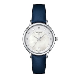 Tissot Odaci-T Mother Of Pearl Dial & Blue Leather Strap Watch