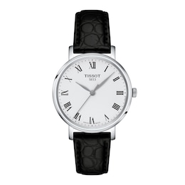 Tissot Everytime 34mm Black Leather Strap Watch