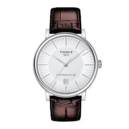 Tissot Carson Premium Powermatic 80 Brown Leather Strap Watch