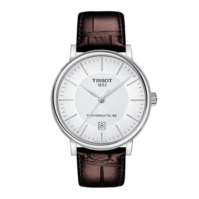 Main Image 1 of Tissot Carson Premium Powermatic 80 Brown Leather Strap Watch