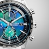 Thumbnail Image 5 of Citizen Attesa Men's Eco-Drive Irridescent Dial & Silver Tone Super Titanium Bracelet Watch