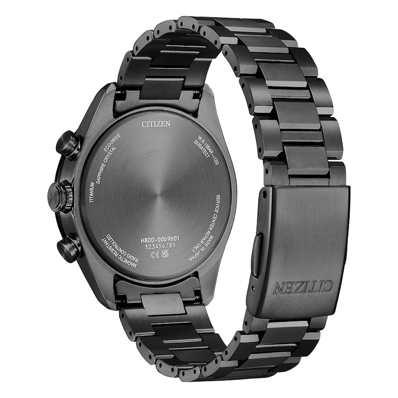 Main Image 3 of Citizen Attesa Men's Eco-Drive Black Dial Chronograph & Black Super Titanium Bracelet Watch