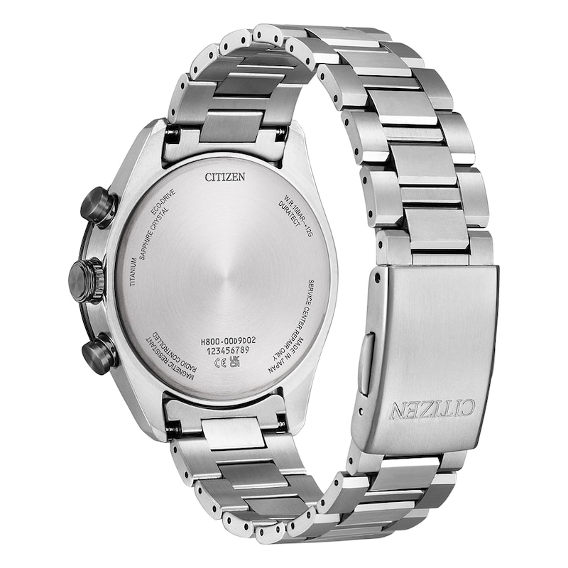 Main Image 3 of Citizen Attesa Men's Eco-Drive Black Dial Chronograph Silver Tone Super Titanium Bracelet Watch