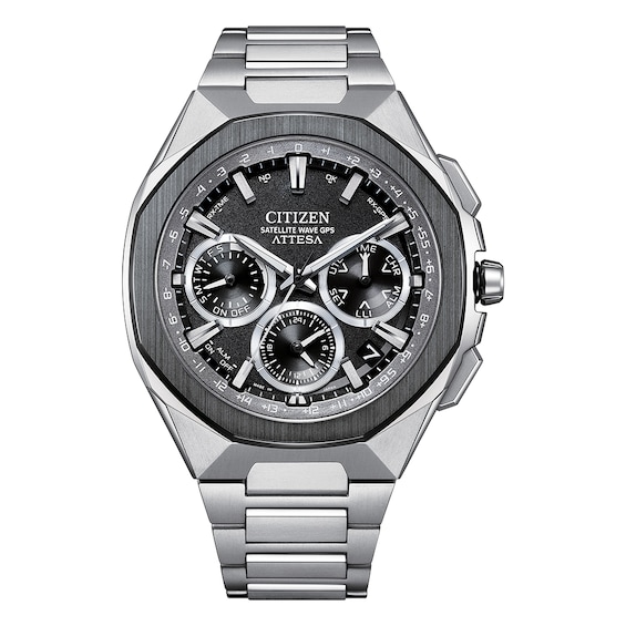 Men's Citizen Attesa F950 Spaceship Eco-Drive Black Dial & Super Titanium Watch