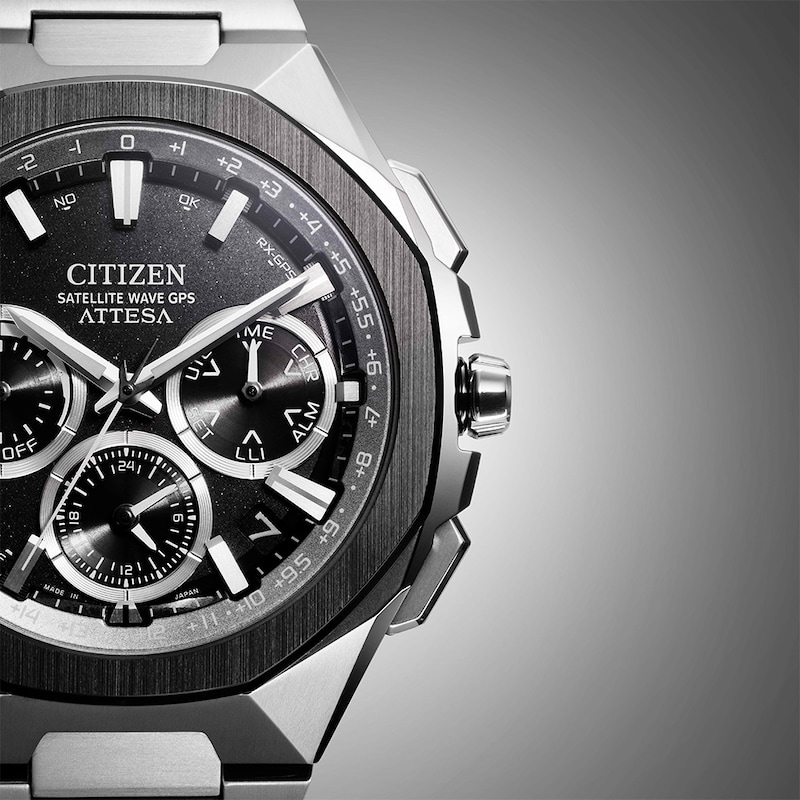 Main Image 5 of Citizen Attesa Men's Eco-Drive Black Dial & Silver Tone Super Titanium Bracelet Watch