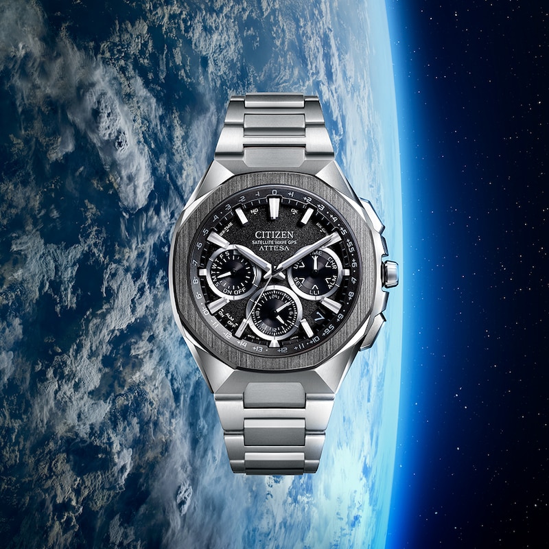 Main Image 7 of Citizen Attesa Men's Eco-Drive Black Dial & Silver Tone Super Titanium Bracelet Watch