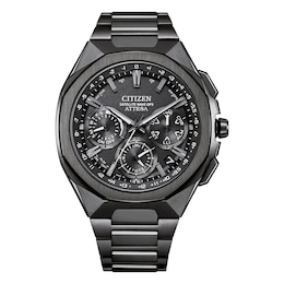 Citizen Attesa Men's Eco-Drive Black Dial & Black Super Titanium Bracelet Watch