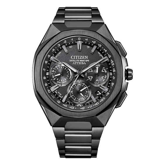 Men's Citizen Attesa F950 Spaceship Eco-Drive Black Dial & Super Titanium Watch