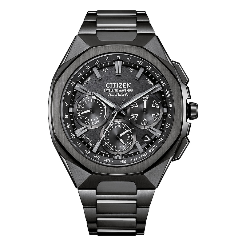 Main Image 1 of Citizen Attesa Men's Eco-Drive Black Dial & Black Super Titanium Bracelet Watch