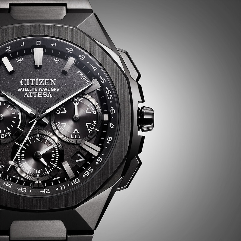 Main Image 6 of Citizen Attesa Men's Eco-Drive Black Dial & Black Super Titanium Bracelet Watch