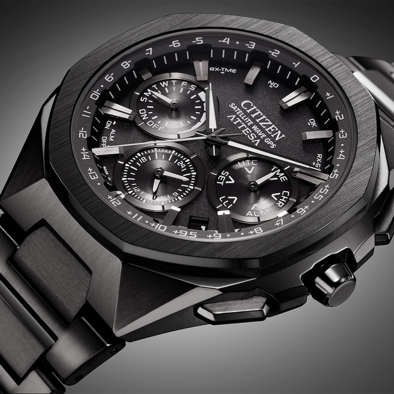 Main Image 7 of Citizen Attesa Men's Eco-Drive Black Dial & Black Super Titanium Bracelet Watch