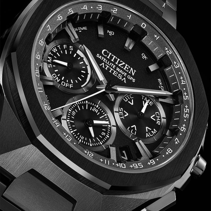 Main Image 10 of Citizen Attesa Men's Eco-Drive Black Dial & Black Super Titanium Bracelet Watch