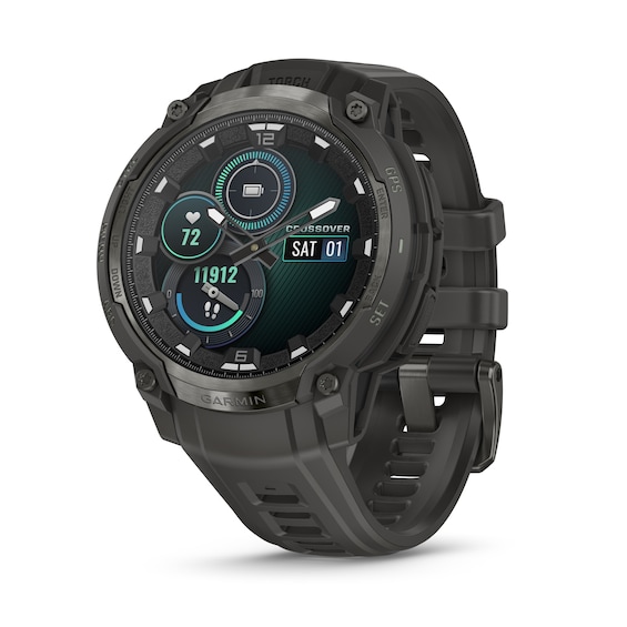 Unisex Garmin Instinct Crossover Amoled Charcoal Dial & Silicone Strap Watch