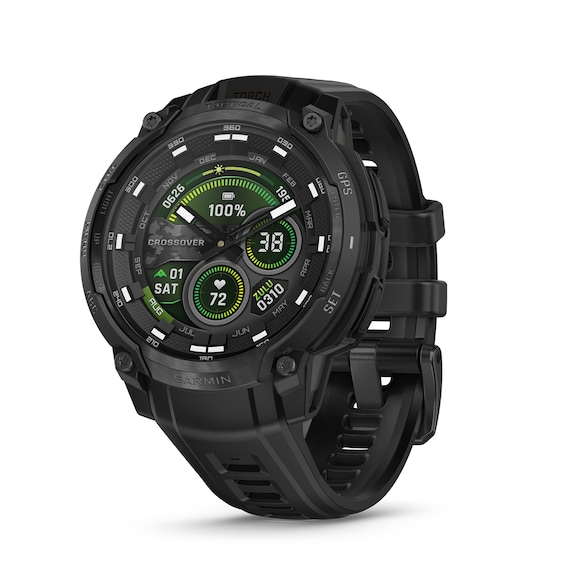 Unisex Garmin Instinct Crossover Amoled Tactical Edition Black Dial & Silicone Strap Watch