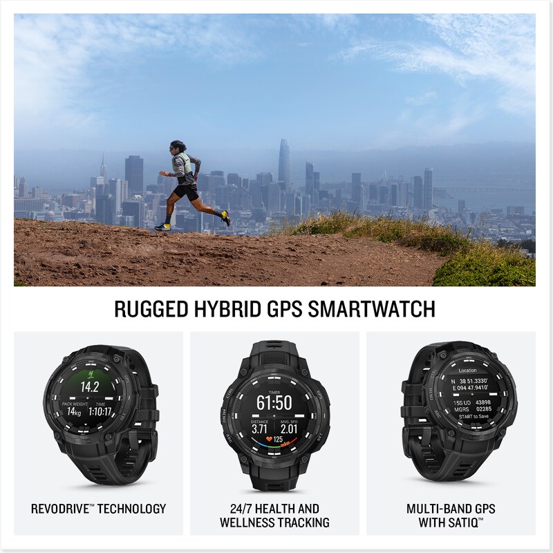 Main Image 4 of Garmin Instinct Crossover AMOLED Tactical Edition Black Dial & Silicone Strap Watch