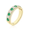 Thumbnail Image 2 of Origin 18ct Yellow Gold Emerald Triple Row Eternity 0.50ct Diamond Ring
