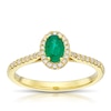 Thumbnail Image 1 of Origin 18ct Yellow Gold Emerald Halo 0.15ct Diamond Ring