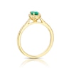 Thumbnail Image 3 of Origin 18ct Yellow Gold Emerald Halo 0.15ct Diamond Ring
