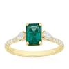 Thumbnail Image 1 of Origin 18ct Yellow Gold Emerald Trilogy 0.33ct Diamond Ring