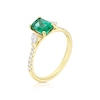 Thumbnail Image 2 of Origin 18ct Yellow Gold Emerald Trilogy 0.33ct Diamond Ring