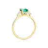 Thumbnail Image 3 of Origin 18ct Yellow Gold Emerald Trilogy 0.33ct Diamond Ring
