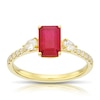 Thumbnail Image 1 of Origin 18ct Yellow Gold Ruby Trilogy 0.33ct Diamond Ring