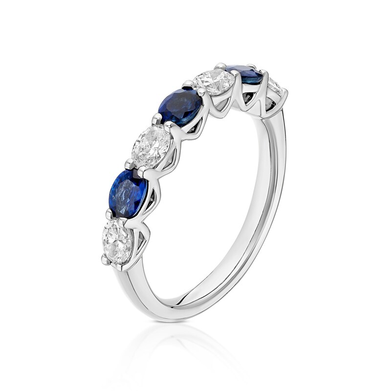 Main Image 2 of Origin Platinum Sapphire Oval Cut Eternity 0.60ct Diamond Ring
