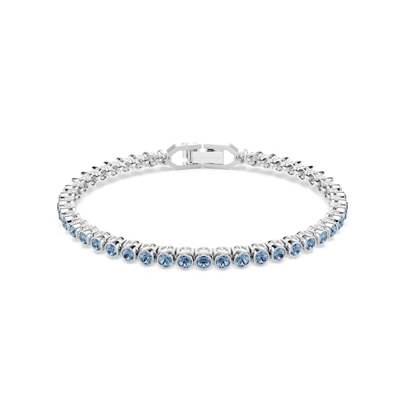 Swarovski Imber Emily Silver Tone and Blue Crystal Tennis Br