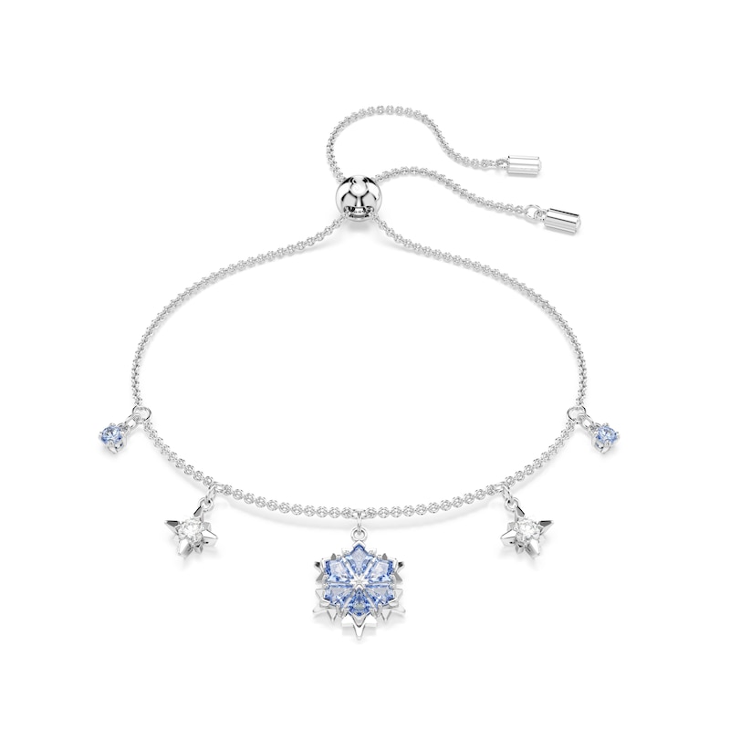Main Image 1 of Swarovski Magic Silver Tone & Blue Zirconia Snowflake Bolo Bracelet