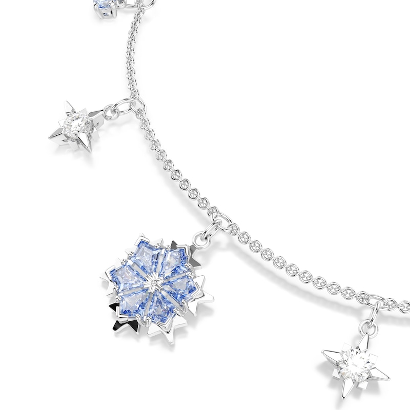 Main Image 4 of Swarovski Magic Silver Tone & Blue Zirconia Snowflake Bolo Bracelet