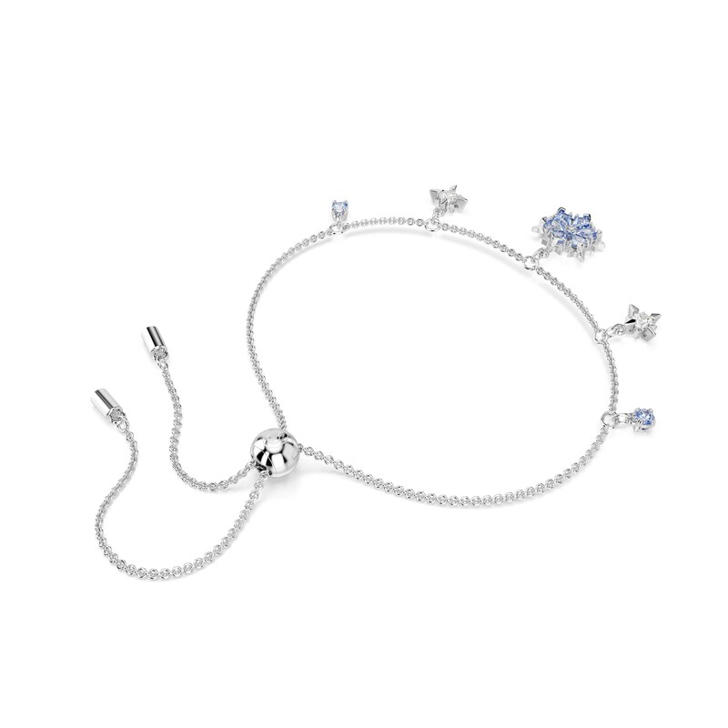 Main Image 5 of Swarovski Magic Silver Tone & Blue Zirconia Snowflake Bolo Bracelet