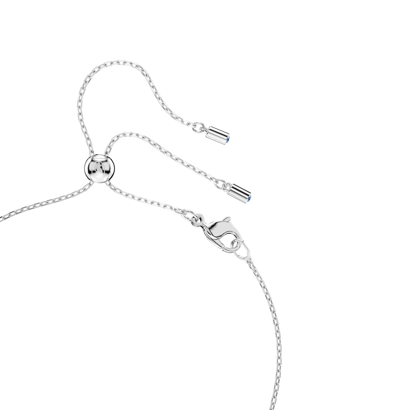 Main Image 4 of Swarovski Mesmera Silver Tone Zirconia Pear Shaped & Open Circle Pendant Necklace