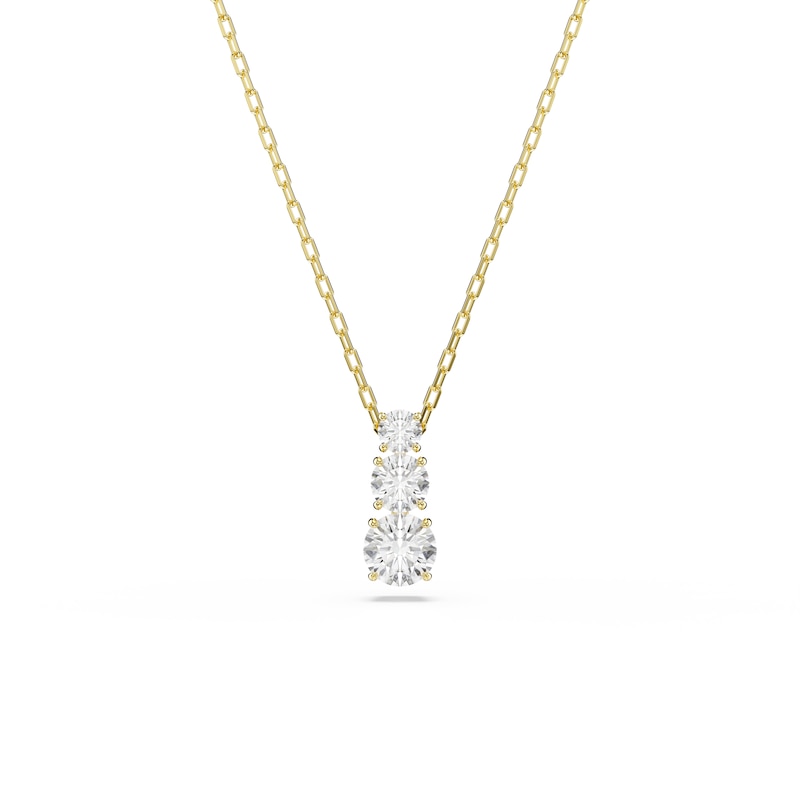 Main Image 1 of Swarovski Stilla Attract Gold Tone & Zirconia Trilogy Pendant