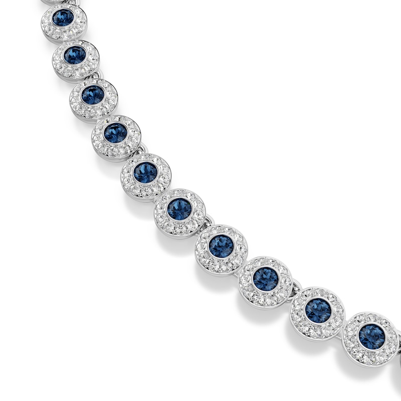 Main Image 4 of Swarovski Una Angelic Silver Tone & Blue Crystal Pavé Necklace