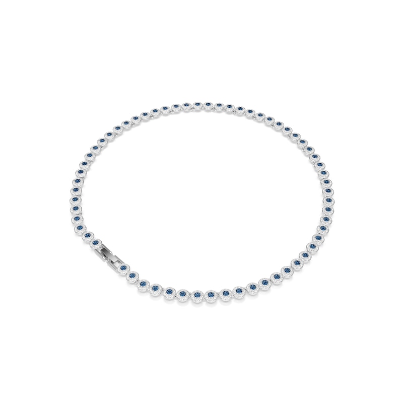 Main Image 5 of Swarovski Una Angelic Silver Tone & Blue Crystal Pavé Necklace