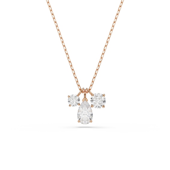 Swarovski Mesmera Rose Gold Tone Zirconia Trilogy Pendant