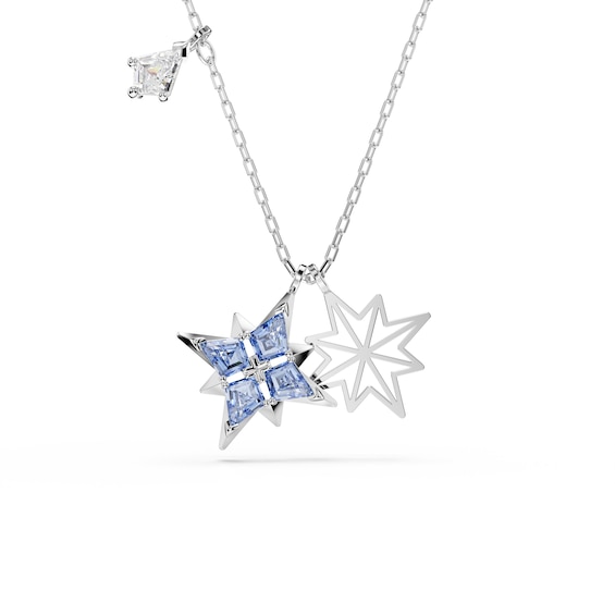 Women's Swarovski Symbolica Silver Tone & Blue Zirconia Star Pendant Necklace