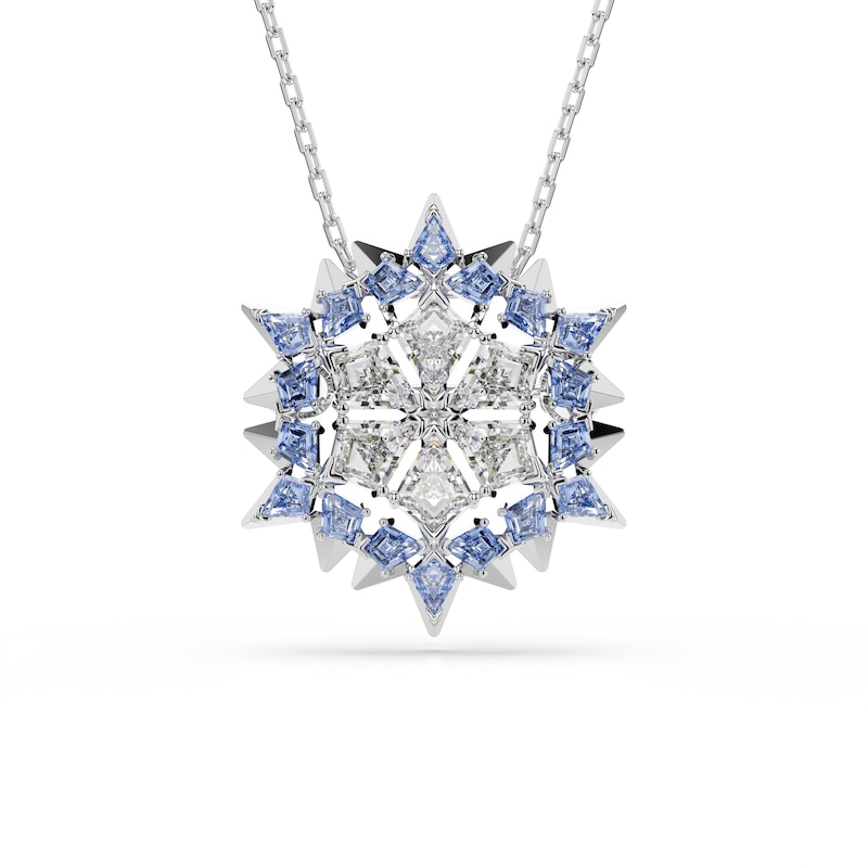 Main Image 1 of Swarovski Magic Silver Tone Blue Zirconia Snowflake Pendant & Brooch