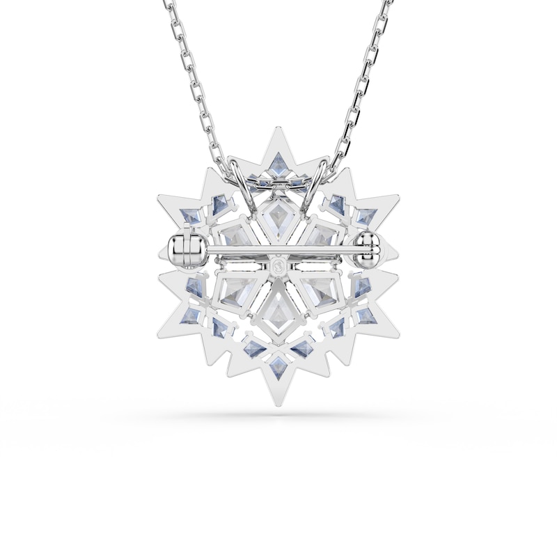 Main Image 5 of Swarovski Magic Silver Tone Blue Zirconia Snowflake Pendant & Brooch
