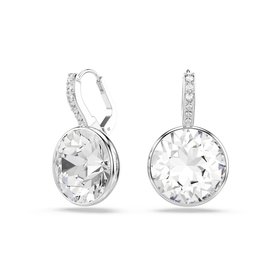 Swarovski Millenia Silver Tone and Crystal Bezel Set Drop Ea