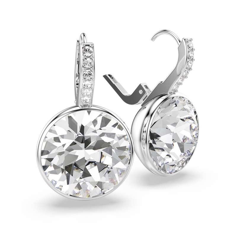 Main Image 3 of Swarovski Millenia Silver Tone & Crystal Bezel Set Drop Earrings