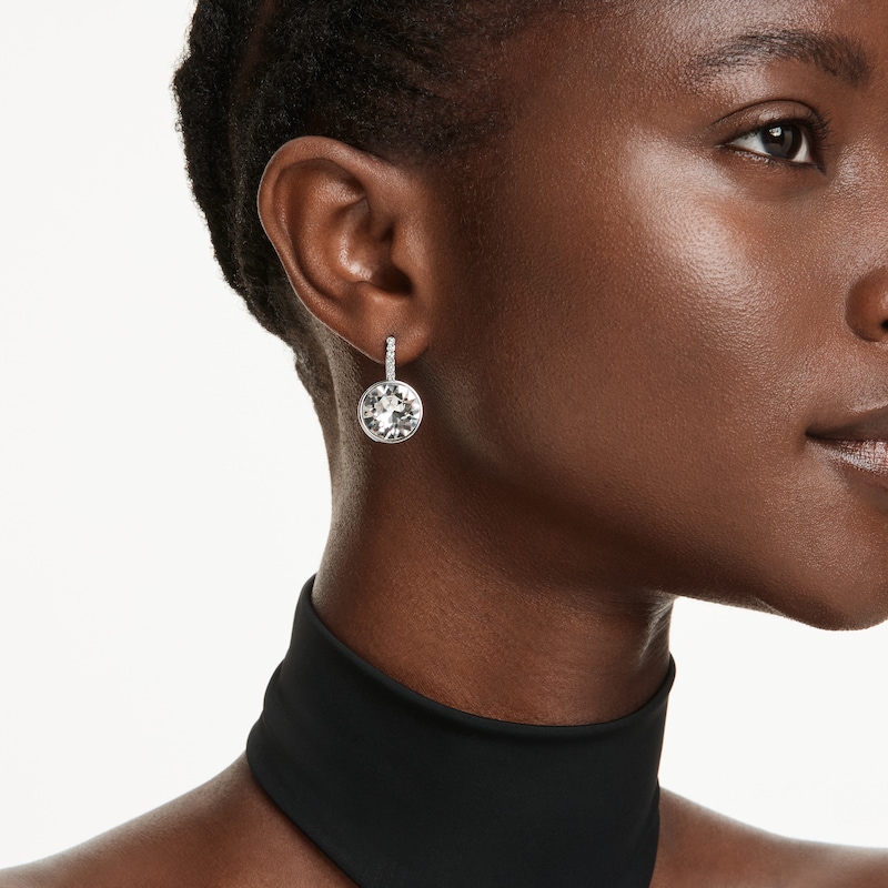 Main Image 5 of Swarovski Millenia Silver Tone & Crystal Bezel Set Drop Earrings