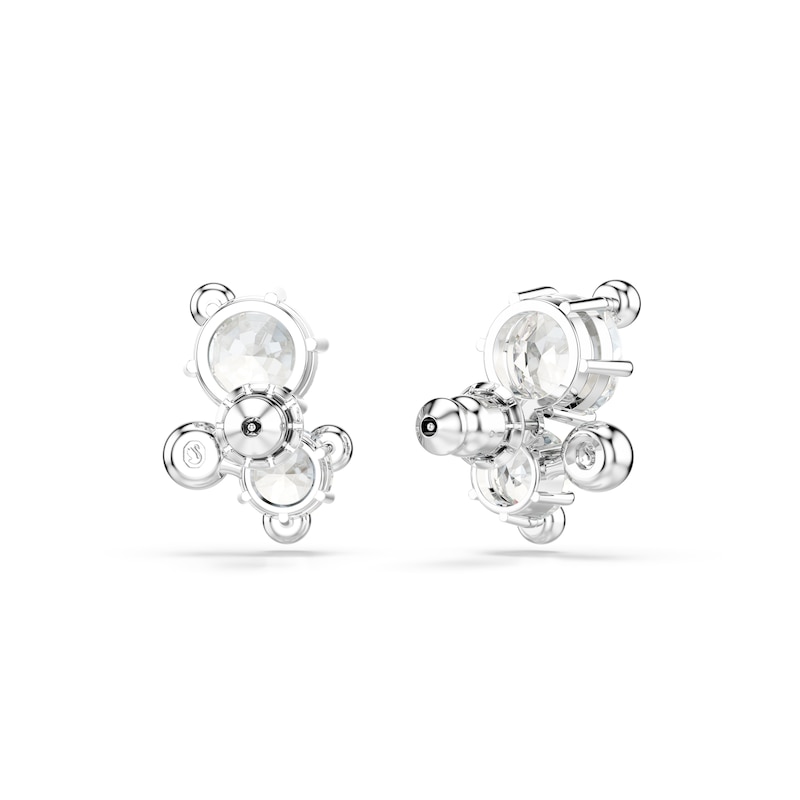 Main Image 4 of Swarovski Constella Silver Tone & Zirconia Stud Earrings
