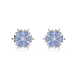 Swarovski Magic Silver Tone & Blue Zirconia Snowflake Stud Earrings
